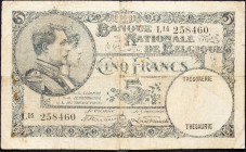 Belgium, 5 Francs 1931