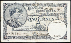 Belgium, 5 Francs 1931