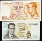 Belgium, 20, 50 Francs 1964, 1966