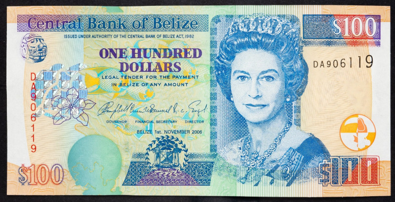 Belize, 100 Dollars 2006 Belize, 100 Dollars 2006; aEF

Grade: aEF