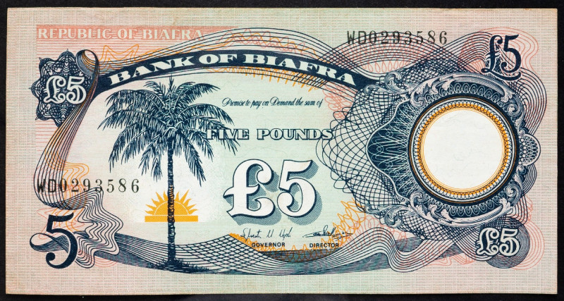 Biafra, 5 Pounds 1968-1969 Biafra, 5 Pounds 1968-1969; VF

Grade: VF