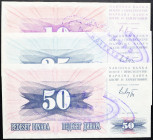 Bosnia and Herzegovina, 10, 25, 50 Dinara 1992