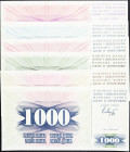 Bosnia and Herzegovina, 10, 25, 50, 100, 500, 1000 Dinara 1992
