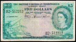 British West Indies, 5 Dollars 1953