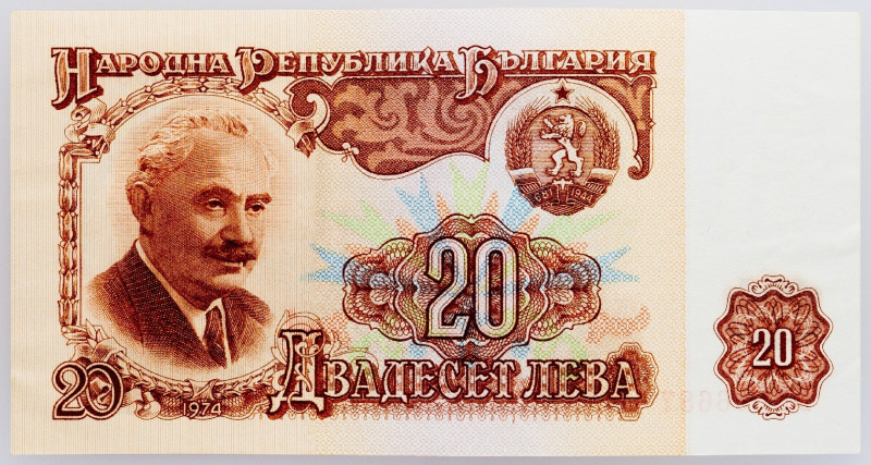 Bulgaria, 20 Leva 1974 Bulgaria, 20 Leva 1974; aUNC

Grade: aUNC