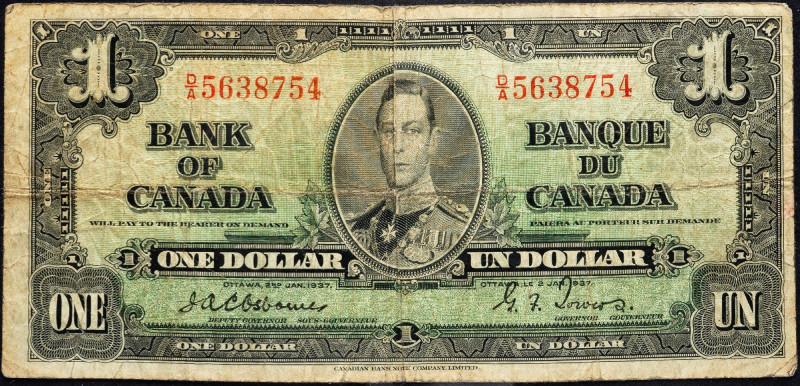 Canada, 1 Dollar 1937 Canada, 1 Dollar 1937; G

Grade: G