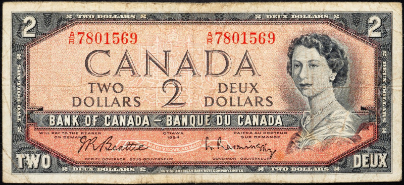 Canada, 2 Dollars 1954 Canada, 2 Dollars 1954; G

Grade: G