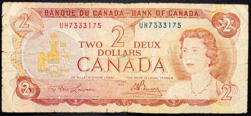 Canada, 2 Dollars 1974 Canada, 2 Dollars 1974; G

Grade: G