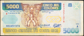 Costa Rica, 5000 Colones 1992