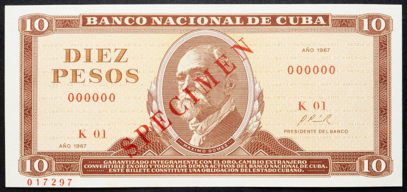 Cuba, 10 Pesos 1967 Cuba, 10 Pesos 1967, Specimen; UNC

Grade: UNC