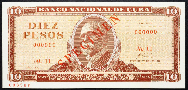 Cuba, 10 Pesos 1970 Cuba, 10 Pesos 1970, Specimen; UNC

Grade: UNC