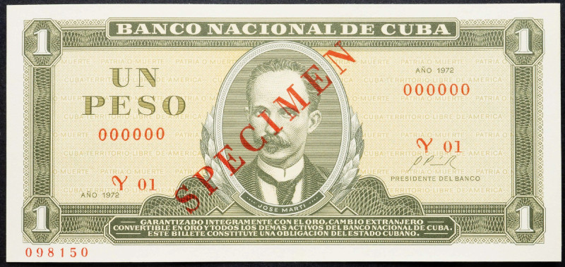 Cuba, 1 Peso 1972 Cuba, 1 Peso 1972, Specimen; UNC

Grade: UNC