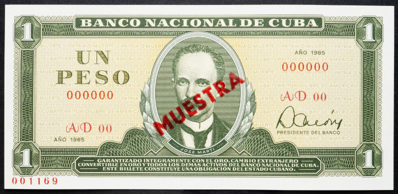 Cuba, 1 Peso 1985 Cuba, 1 Peso 1985, Muestra; UNC

Grade: UNC