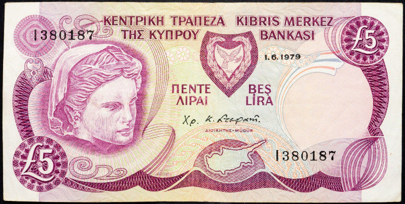 Cyprus, 5 Pounds 1979 Cyprus, 5 Pounds 1979; VG

Grade: VG