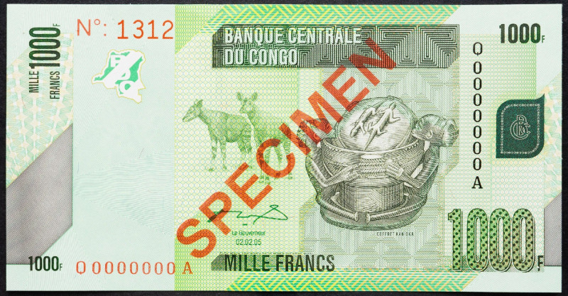 Democratic Republic of the Congo, 1000 Francs 2005 Democratic Republic of the Co...