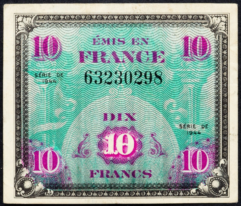 France, 10 Francs 1944 France, 10 Francs 1944; VF

Grade: VF