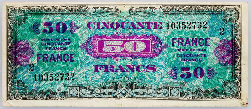 France, 50 Francs 1944 France, 50 Francs 1944; VF

Grade: VF