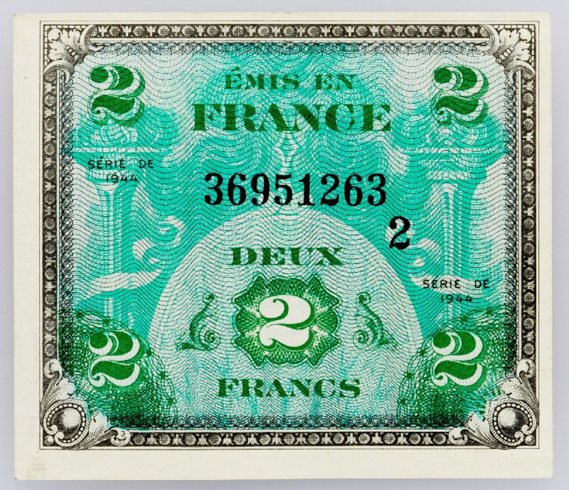 France, 2 Francs 1944 France, 2 Francs 1944, Series 2; aUNC

Grade: aUNC