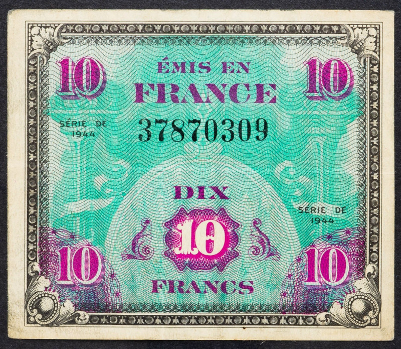 France, 10 Francs 1944 France, 10 Francs 1944; VF

Grade: VF