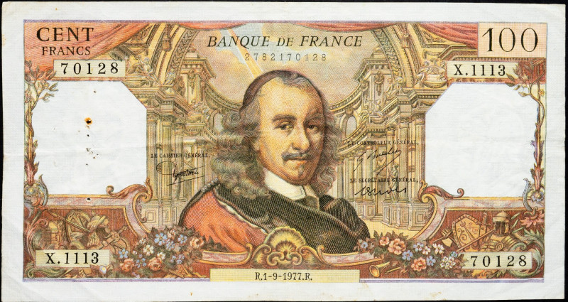 France, 100 Francs 1977 France, 100 Francs 1977, Holes; G

Grade: G