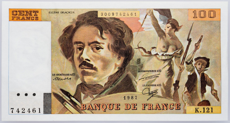 France, 100 Francs 1987 France, 100 Francs 1987; EF

Grade: EF