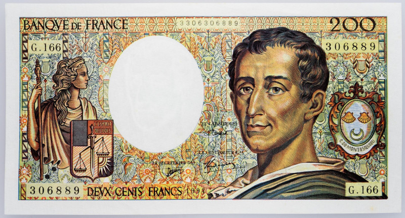 France, 200 Francs 1994 France, 200 Francs 1994; aUNC

Grade: aUNC