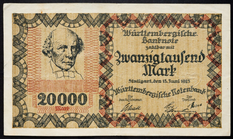 Germany, 20000 Mark 1923 Germany, 20000 Mark 1923; F

Grade: F