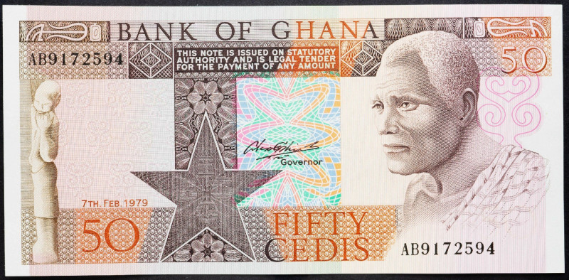 Ghana, 50 Cedis 1979 Ghana, 50 Cedis 1979; UNC

Grade: UNC