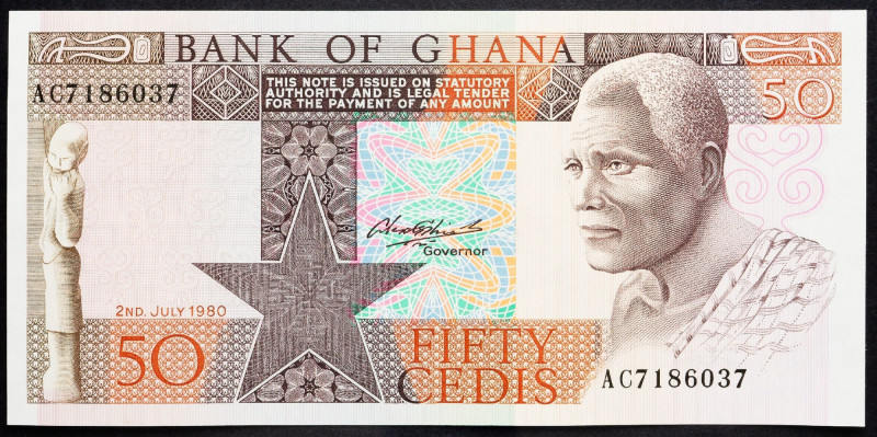 Ghana, 50 Cedis 1980 Ghana, 50 Cedis 1980; UNC

Grade: UNC