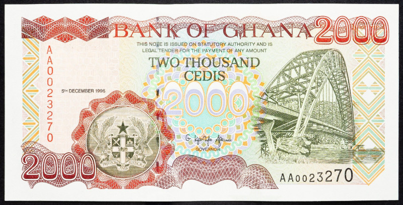 Ghana, 2000 Cedis 1996 Ghana, 2000 Cedis 1996; aUNC

Grade: aUNC