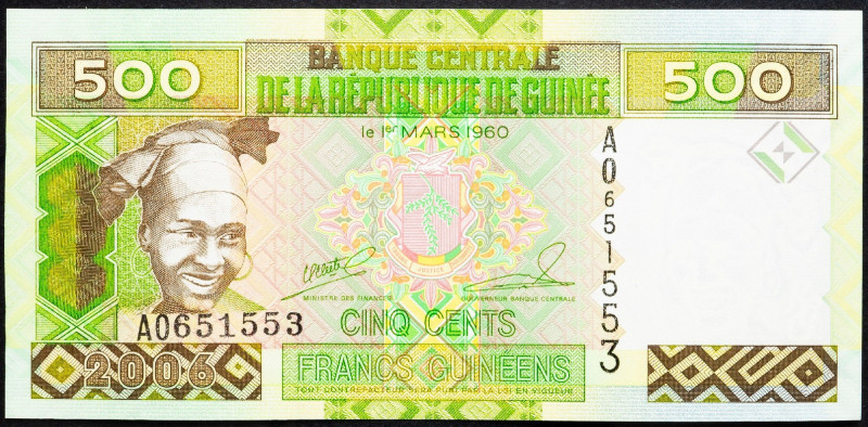 Guinea, 500 Cents 1985 Guinea, 500 Cents 1985; aUNC

Grade: aUNC
