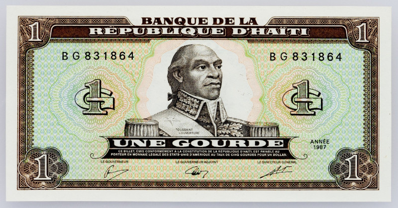 Haiti, 1 Gourde 1987 Haiti, 1 Gourde 1987; UNC

Grade: UNC