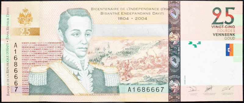 Haiti, 25 Gourdes 2004 Haiti, 25 Gourdes 2004; VF

Grade: VF