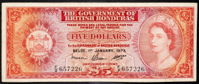 Honduras, 5 Dollars 1973