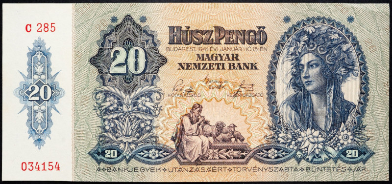 Hungary, 20 Pengo 1941 Hungary, 20 Pengo 1941; aUNC

Grade: aUNC