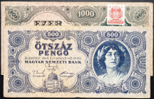 Hungary, 500, 1000 Pengő 1945