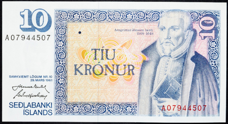 Iceland, 10 Krónur 1961 Iceland, 10 Krónur 1961; UNC

Grade: UNC