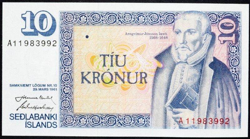 Iceland, 10 Krónur 1961 Iceland, 10 Krónur 1961; UNC

Grade: UNC