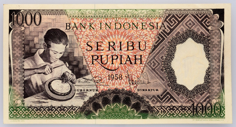 Indonesia, 1000 Rupiah 1958 Indonesia, 1000 Rupiah 1958; EF

Grade: EF