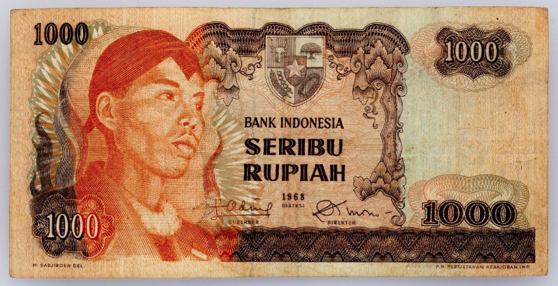 Indonesia, 1000 Rupiah 1968 Indonesia, 1000 Rupiah 1968; F

Grade: F