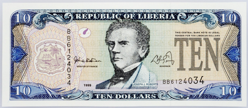 Liberia, 10 Dollars 1999 Liberia, 10 Dollars 1999; UNC

Grade: UNC