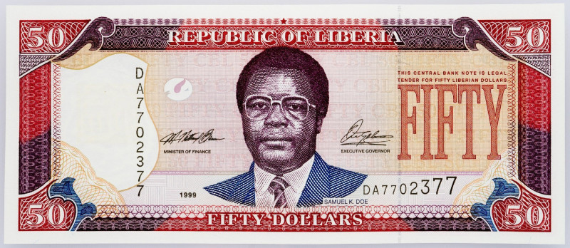 Liberia, 50 Dollars 1999 Liberia, 50 Dollars 1999; UNC

Grade: UNC