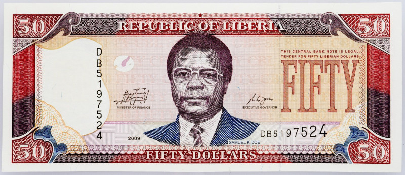 Liberia, 50 Dollars 2009 Liberia, 50 Dollars 2009; UNC

Grade: UNC