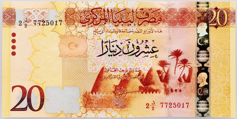 Libya, 20 Dinars 2015 Libya, 20 Dinars 2015; UNC

Grade: UNC