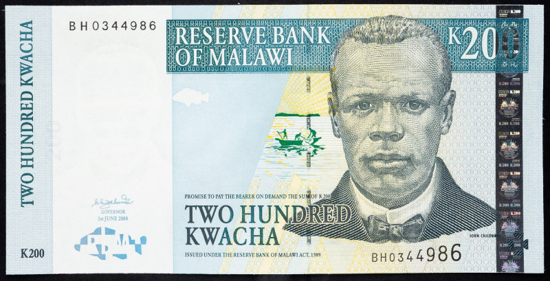 Malawi, 200 Kwacha 2004 Malawi, 200 Kwacha 2004; UNC

Grade: UNC