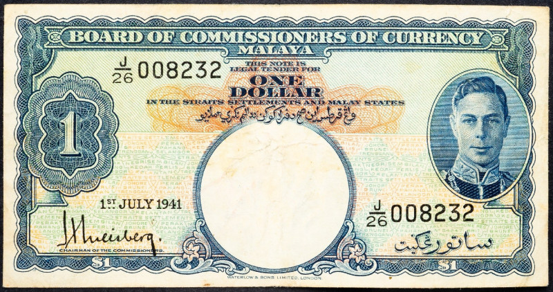 Malaysia, 1 Dollar 1941 Malaysia, 1 Dollar 1941; aEF

Grade: aEF