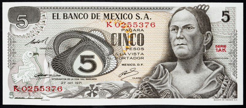 Mexico, 5 Pesos 1971 Mexico, 5 Pesos 1971; UNC

Grade: UNC