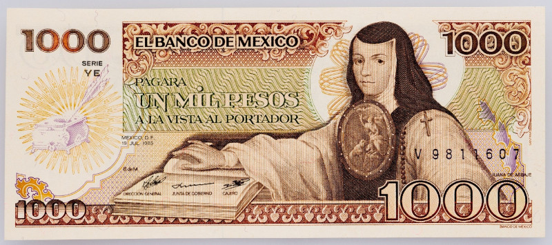 Mexico, 1000 Pesos 1985 Mexico, 1000 Pesos 1985; UNC

Grade: UNC