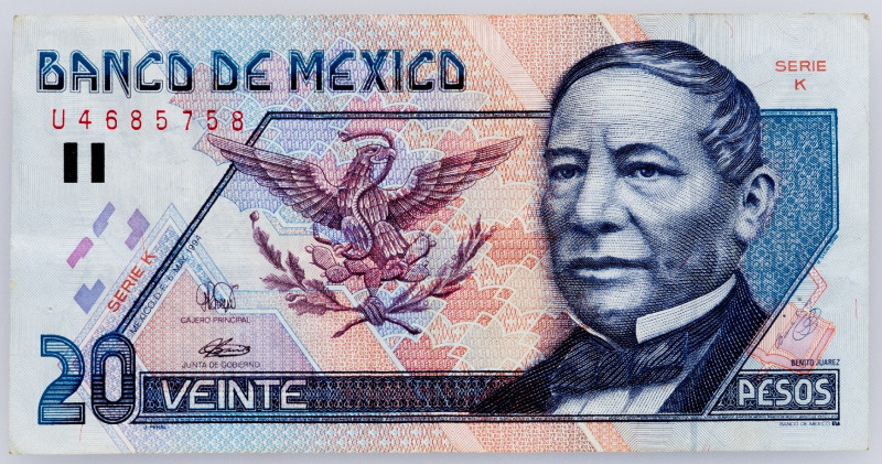 Mexico, 20 Pesos 1994 Mexico, 20 Pesos 1994; VG

Grade: VG