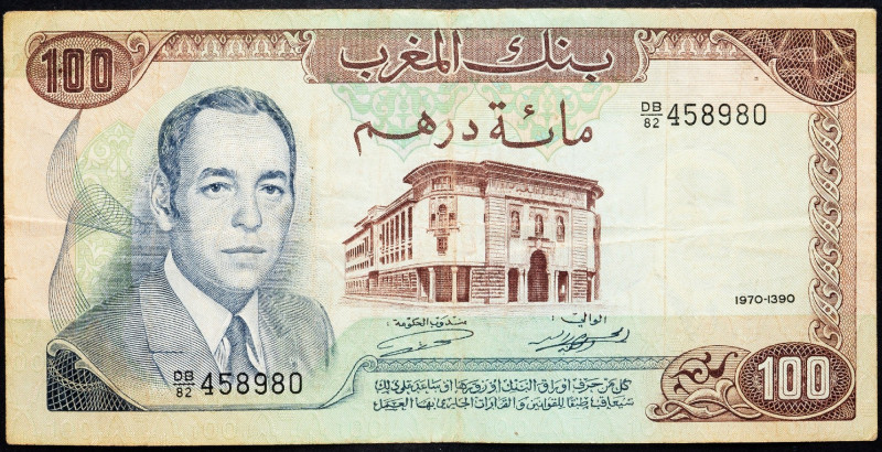Morocco, 100 Dirhams 1970 Morocco, 100 Dirhams 1970; VG

Grade: VG
